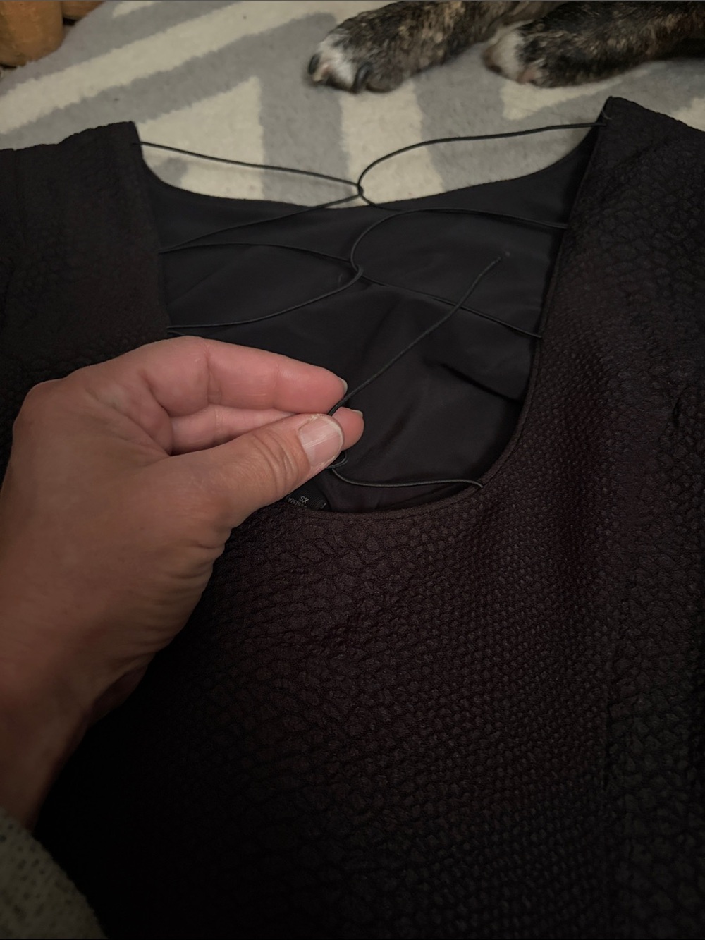 Guess Black Long-Sleeve Textured Sheath Dress - Picture 3 of 3